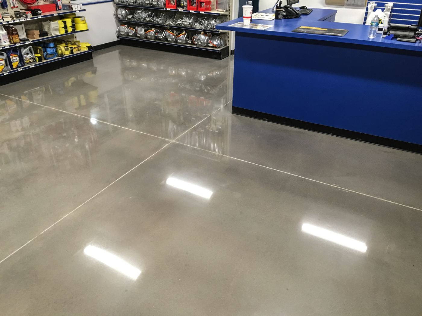 Polished concrete floor finish